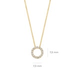 Blush Collier pendentif circulaire pavé or 14 carats - 3065YZI