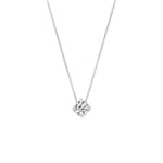 Blush 14ct White Gold Solitaire Zirconia Pendant Necklace 4.0mm