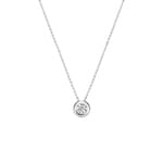 Blush 14ct White Gold Solitaire Zirconia Pendant Necklace 4.8mm