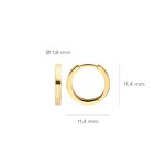 Blush 14ct Gold Flat Edge Huggie Hoop Earrings - 7202YGO