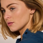 Blush 14ct Gold Flat Edge Huggie Hoop Earrings - 7202YGO