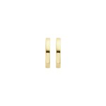Blush 14ct Gold Flat Edge Huggie Hoop Earrings - 7202YGO
