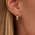 Blush 14ct Gold Charm Hoop Earrings 14.5mm - 7389YGO