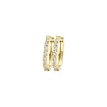 Blush 14ct Gold Oval Hoop Zirconia Earrings