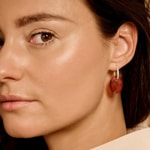 Blush 14ct Bicolour Gold Oval Zirconia Hoop Earrings - 7234BZI