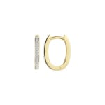 Blush 14ct Bicolour Gold Oval Zirconia Hoop Earrings - 7234BZI