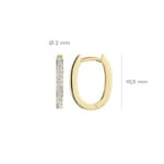 Blush 14ct Bicolour Gold Oval Zirconia Hoop Earrings - 7234BZI