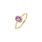 Blush Halo Ring 14k Gelbgold mit Amethyst und Zirkonia