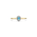 Blush Halo Ring 14k Gelbgold mit Blautopas und Zirkonia - 1258YLB