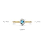Blush Halo Ring 14k Gelbgold mit Blautopas und Zirkonia - 1258YLB