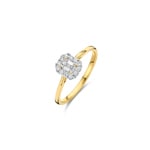 Blush 14ct Gold 0.40ct Lab Diamond Emerald Cluster Ring - LG1010Y