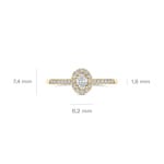 Blush Halo Ring 14k Gelbgold mit Labordiamanten 0.44ct - LG1045Y