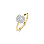 Blush 14ct Gold 0.64ct Lab Diamond Emerald Cluster Ring