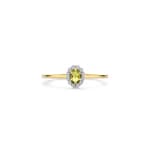 Blush Halo Ring 14k Gelbgold mit Peridot und Zirkonia - 1258YGP