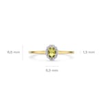 Blush Halo Ring 14k Gelbgold mit Peridot und Zirkonia - 1258YGP