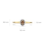 Blush Halo Ring 14k Gelbgold mit Rauchquarz und Zirkonia - 1258YSQ