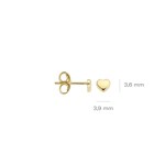 Blush 14ct Gold Heart Stud Earrings - 7245YGO