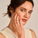 Blush 14ct Yellow Gold Half Eternity Ring with pavé setting - 1244YZI