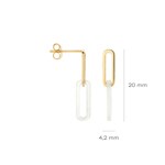 Blush 14ct Gold Mother of Pearl Paper Clip Drop Earrings - 7394YMP