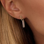 Blush 14ct Gold Mother of Pearl Paper Clip Drop Earrings - 7394YMP