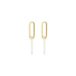 Blush 14ct Gold Mother of Pearl Paper Clip Drop Earrings - 7394YMP