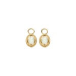 Blush 14ct Gold Mother Of Pearl Iridescent Shell Rope Edge Earring Charm