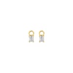Blush 14ct Gold 0.40ct Lab Diamond Rectangle Solitaire Earring Charms