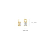 Blush 14ct Gold 0.40ct Lab Diamond Rectangle Solitaire Earring Charms - LG9007Y/S
