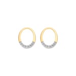 Blush 14ct Gold Zirconia Oval Hanger Hoop Earring Charms - 9053YZI