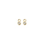Blush 14ct Gold Bezel Setting Zirconia Earring Charms - 9058YZI