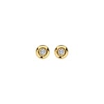 Blush 14ct Gold 0.20ct Lab Diamond Round Bezel Set Stud Earrings