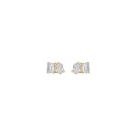 Blush Puces d’oreilles diamants synthetiques 0.50ct deux formes de pierres or 14 carats - LG7027Y