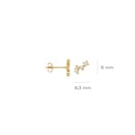 Blush 14ct Gold Zirconia Pave Cluster Stud Earrings - 7373YZI