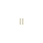 Blush 14ct Gold Minimalist Zirconia Bar Stud Earrings - 7196YZI