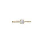 Blush 14ct Yellow Gold 0.45 ct Lab Diamond Solitaire Ring with Pavé Band - LG1018Y