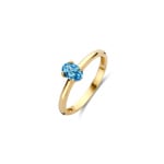Blush Bague avec topaze bleu serti à griffes or 14 carats