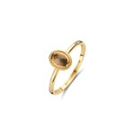 Blush 14ct Gold Mother of Pearl and Quartz Ring with Rope Detail - 1239YBQ