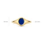 Blush 14ct Yellow Gold Signet Ring with Cobalt Blue Lapis Lazuli - 1219YLA
