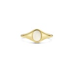 Blush 14ct Yellow Gold Pearl Stone Signet Ring - 1219YMP