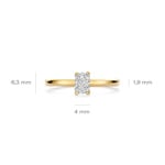 Blush 14ct Gold 0.50ct Radiant Lab Diamond Solitaire Ring - LG1020Y