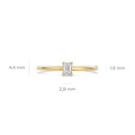 Blush 14ct Gold 0.20ct Lab Diamond Emerald Cut Solitaire Ring - LG1029Y