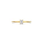Blush 14ct Gold 0.20ct Lab Diamond Emerald Cut Solitaire Ring - LG1029Y