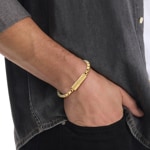 Calvin Klein Bracelet Contoured Barrel Doré - 35100095