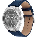 Calvin Klein Distinguish Day Date Leder Blau Silbrig & Grau - 25200444