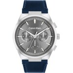 Calvin Klein Distinguish Day Date Leder Blau Silbrig & Grau - 25200444
