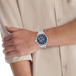 Calvin Klein Gauge Day-Date Silbrig / Blau - 25200562