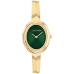 Calvin Klein Twisted Bezel Oval Gold / Green - 25100203