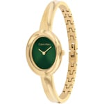 Calvin Klein Twisted Bezel Oval Gold / Green - 25100203