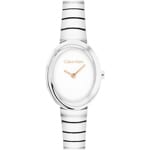 Calvin Klein Twisted Bezel Oval Silvery