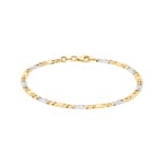 Carrera-Armband satiniert 750/18 K Bicolor 3.5mm - 19cm